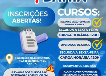 Candeias: Prefeitura abre inscrições em cursos de qualificação para jovens e adultos