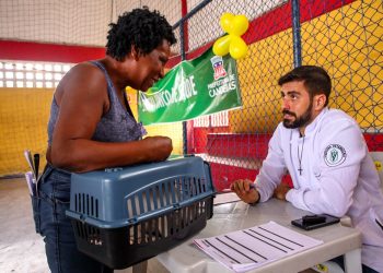 Candeias: Moradores da Caroba levam cães e gatos para se vacinar contra a raiva