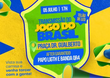 Candeias: Jogo do Brasil será transmitido na Praça Dr Gualberto neste domingo (5)