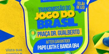 Candeias: Jogo do Brasil será transmitido na Praça Dr Gualberto neste domingo (5)